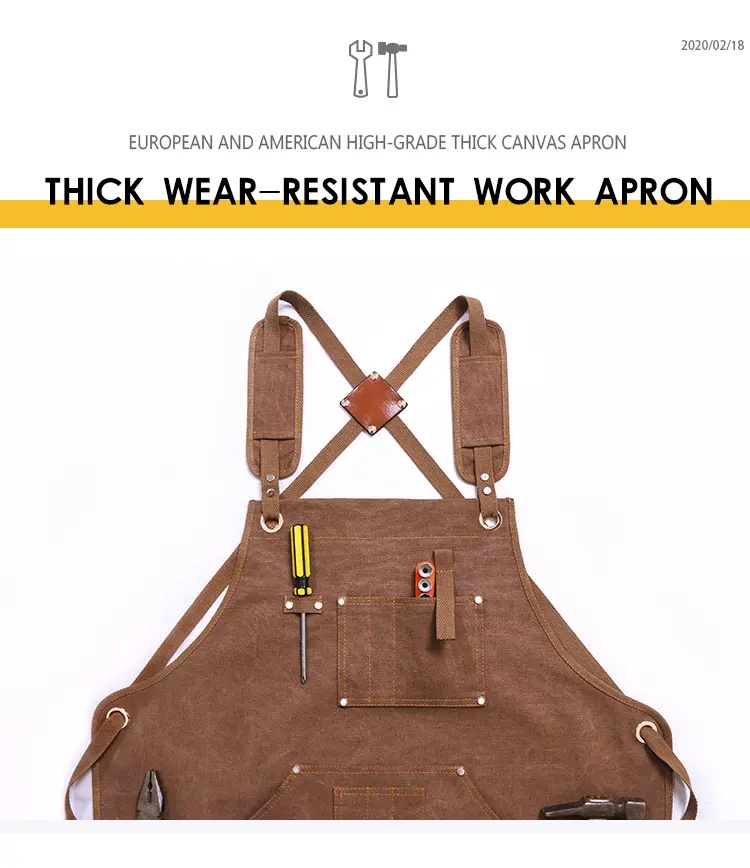 Canvas-Arbeitsschürze mit Werkzeugtaschen